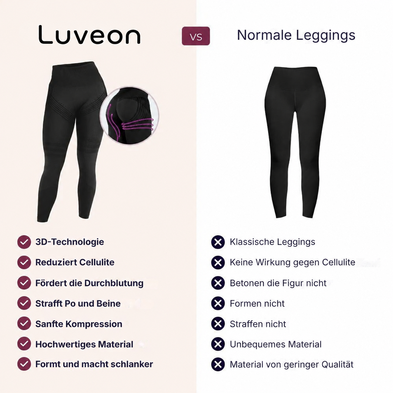 3D-Shaping-Leggings – Push-up & Anti-Cellulite